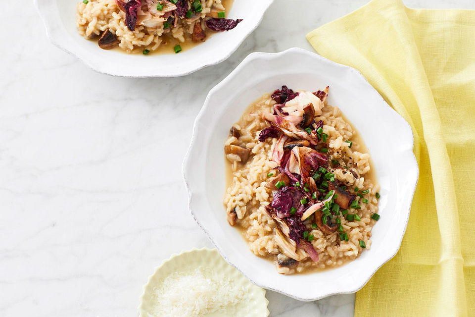 Risotto mit Champignons und Radicchio