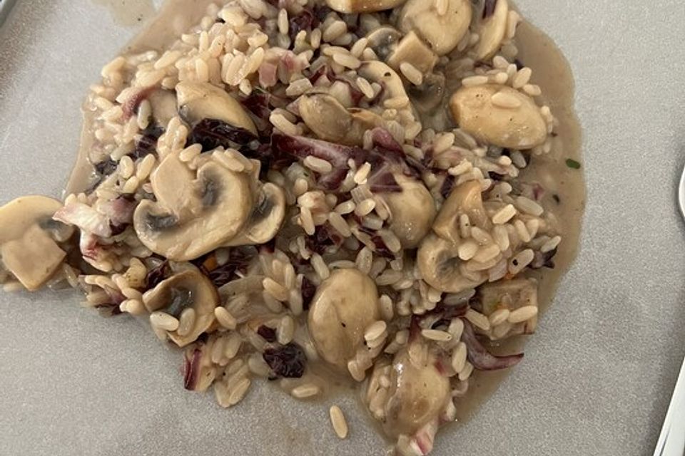 Risotto mit Champignons und Radicchio