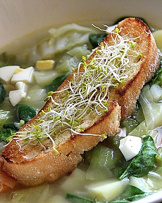 Grüner Borschtsch - ukrainische Suppe