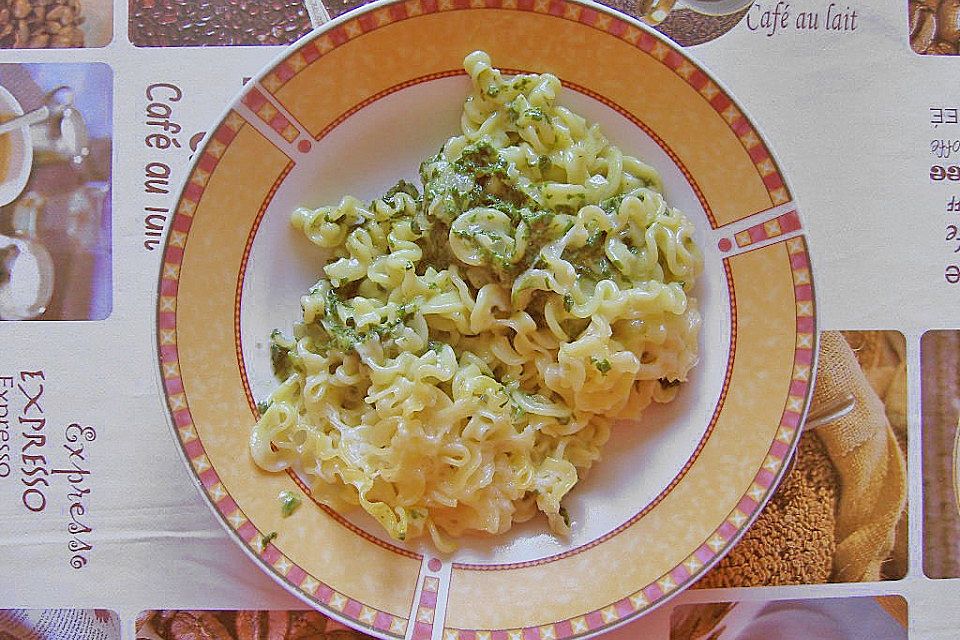 Käsespätzle mit Blattspinat