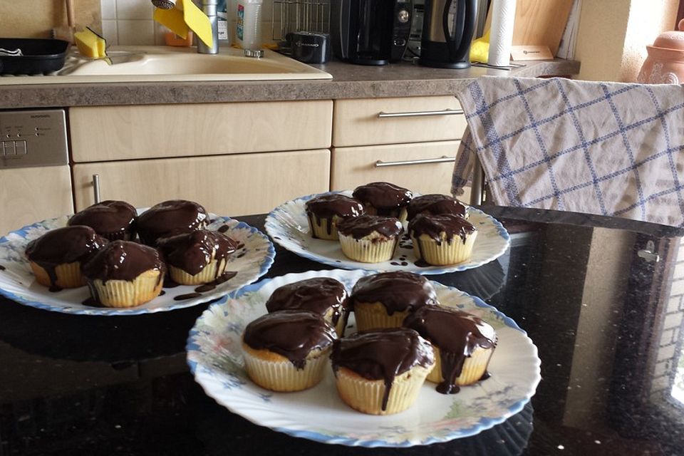 Buttermilchmuffins mit Nutellakern