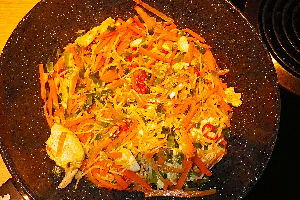 Wok-Hähnchen-Pfanne