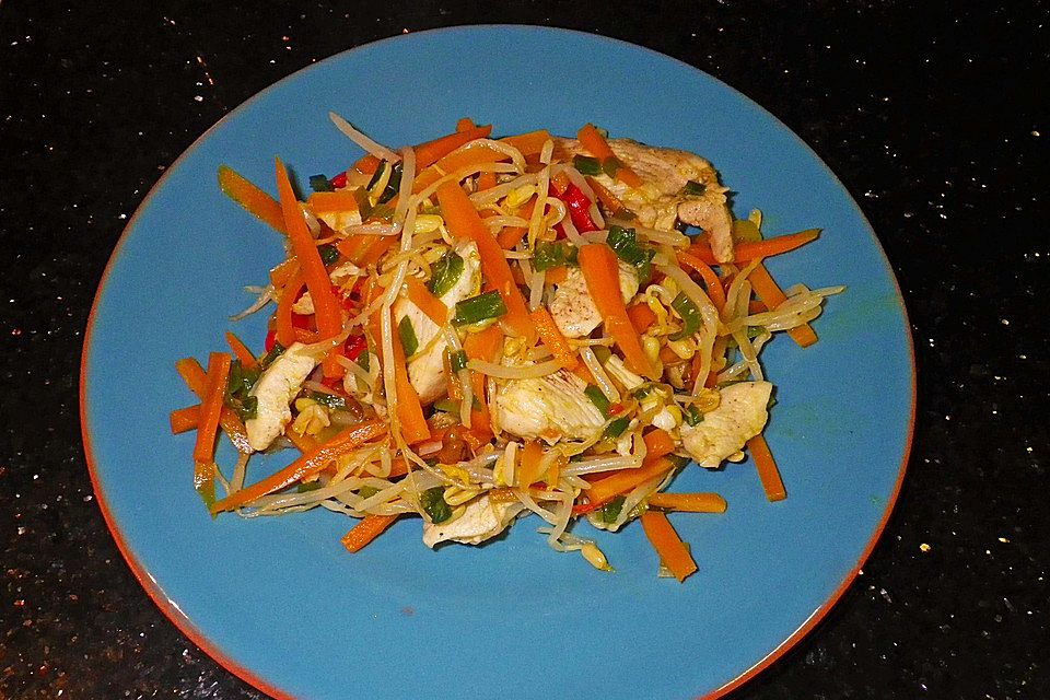 Wok-Hähnchen-Pfanne