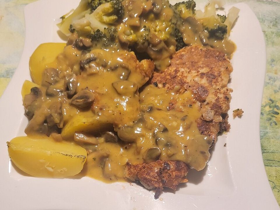 Mandelschnitzel Mit Pilzrahmsauce Von Lala Chefkoch