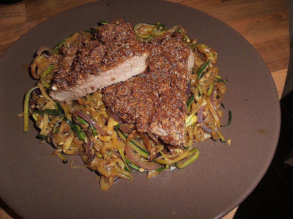 Überbackene Steaks mit Zucchini-Gemüse von mary-jane24| Chefkoch