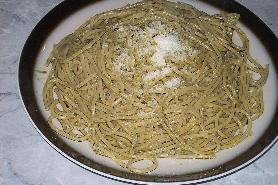 Pasta mit Kürbiskernöl und Grana Padano