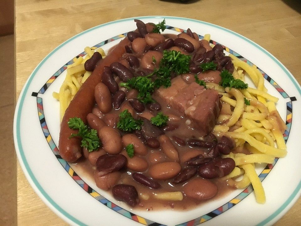 Omis Schwabenbohnen Kaferbohnen Bzw Feuerbohnen Mit Spatzle Von Rambaldi Chefkoch 