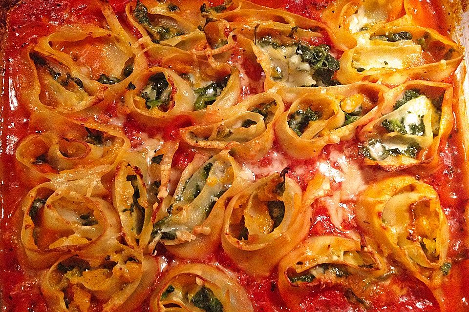 Vegetarische Nudelschnecken