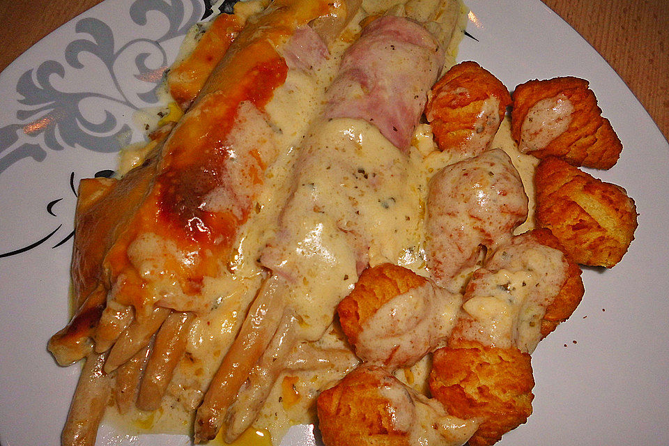 Spargel-Schinkengratin