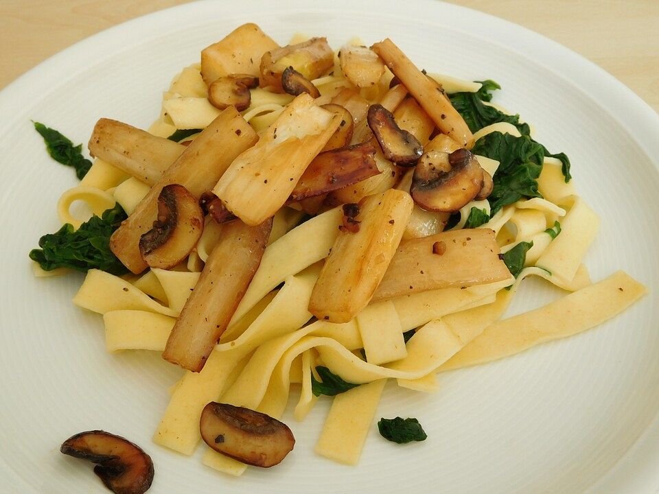 Leichte Champignon-Spargel-Spinatpfanne | Chefkoch