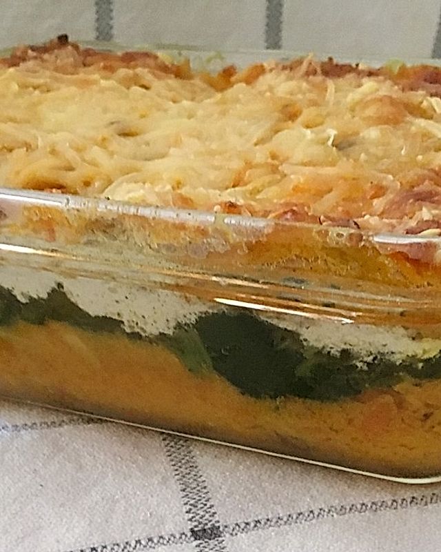 Süßkartoffel-Spinat-Lasagne