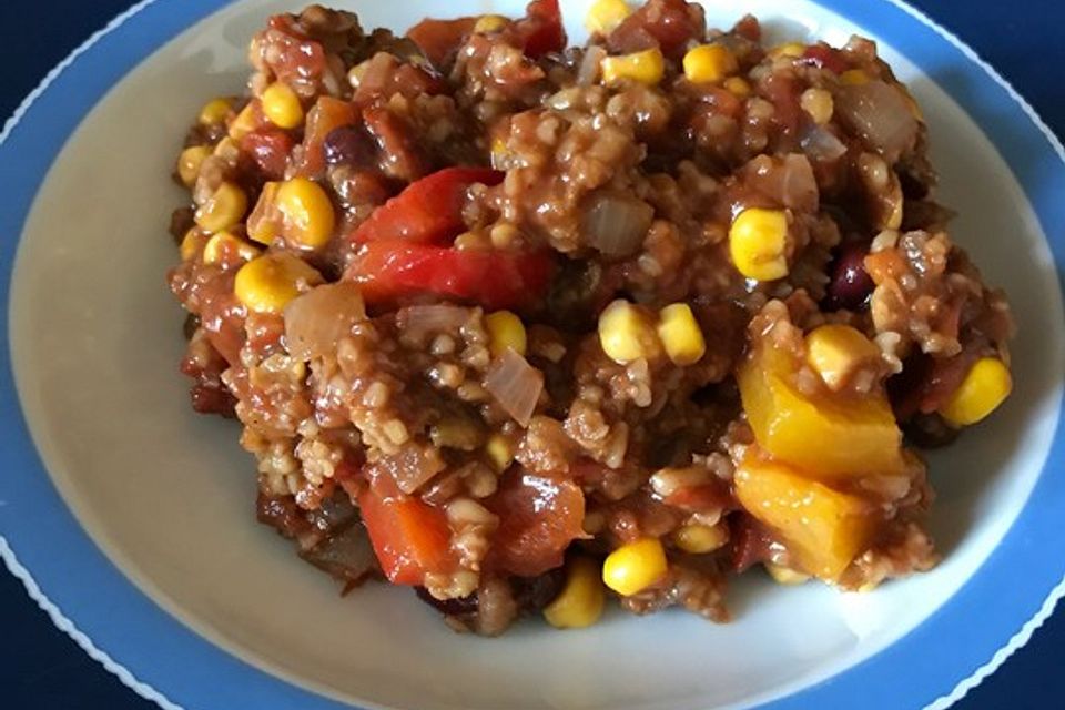 Chili sin Carne mit Grünkern