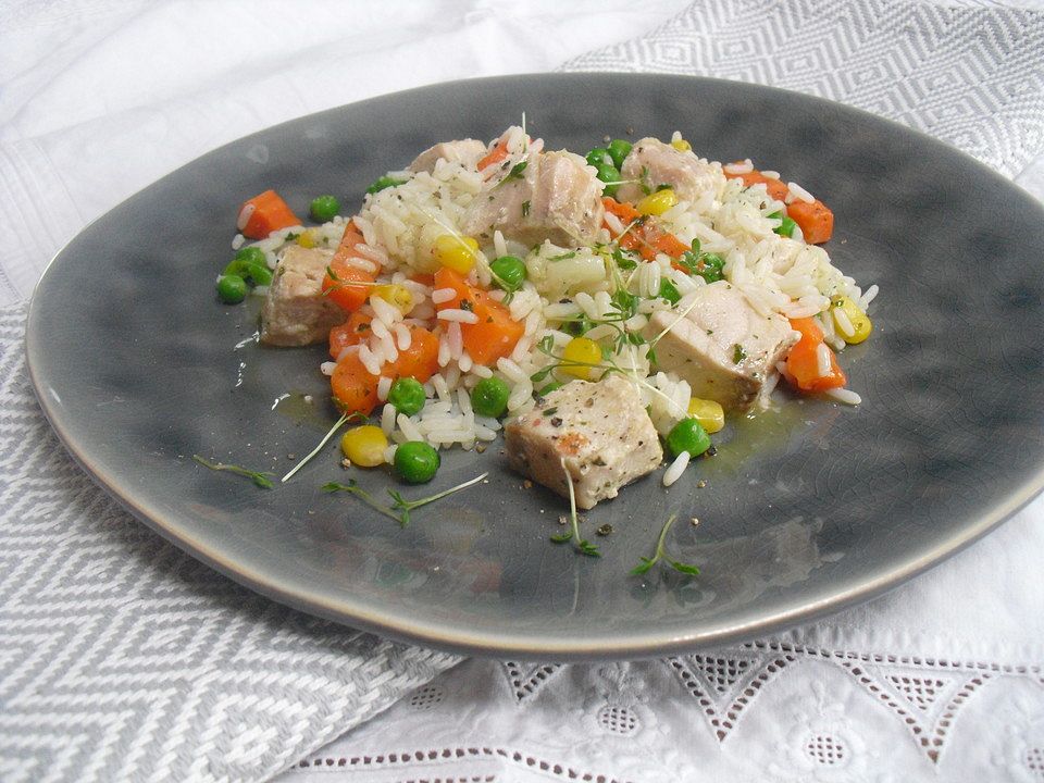Reis mit Buttergemüse und Lachs von HHHasi| Chefkoch