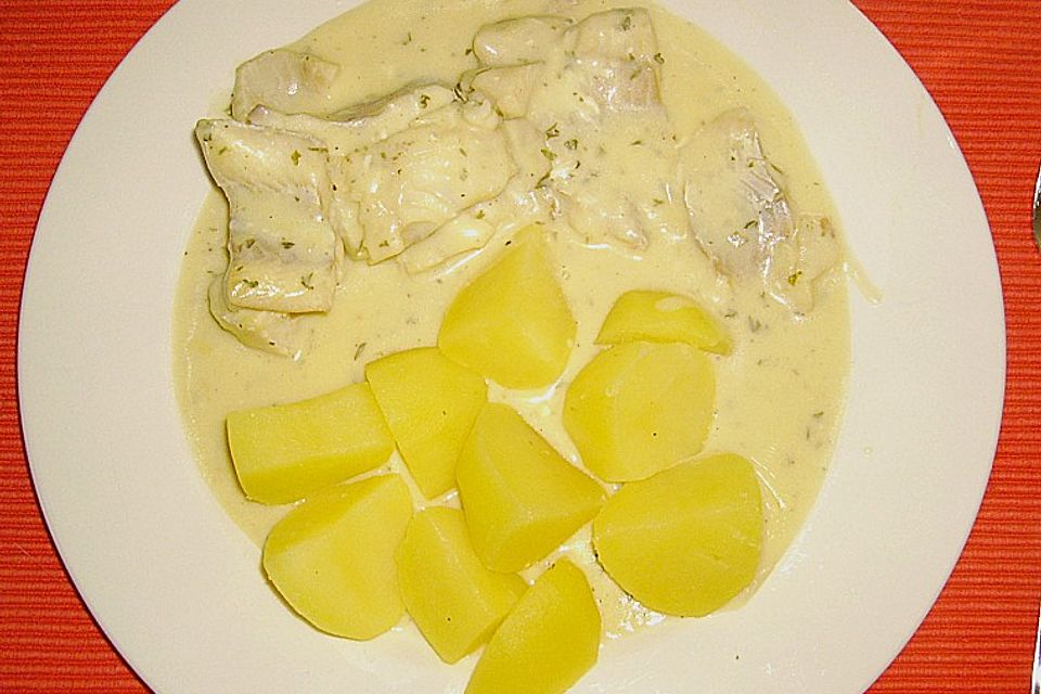 Fischfilet in Senf - Sahne Sauce