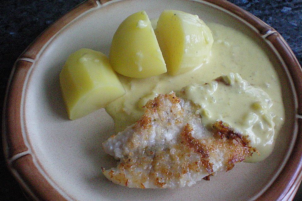 Fischfilet in Senf - Sahne Sauce