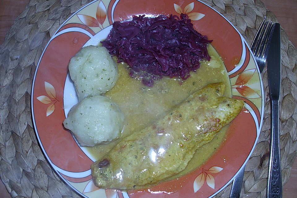 Fischfilet in Senf - Sahne Sauce