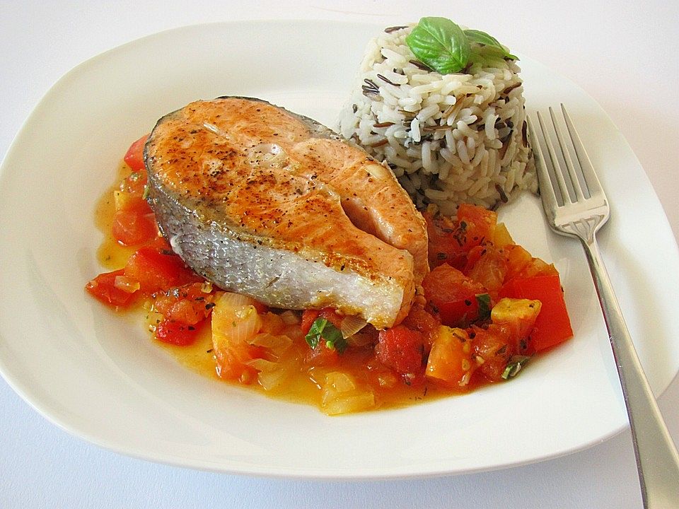 Lachssteak mit geschmorten Tomaten von imar| Chefkoch