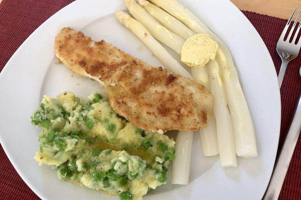 Spargel mit Currybutter und gebratenem Zander