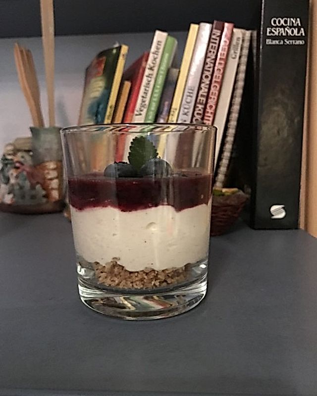 Blueberry-Cheesecake im Glas