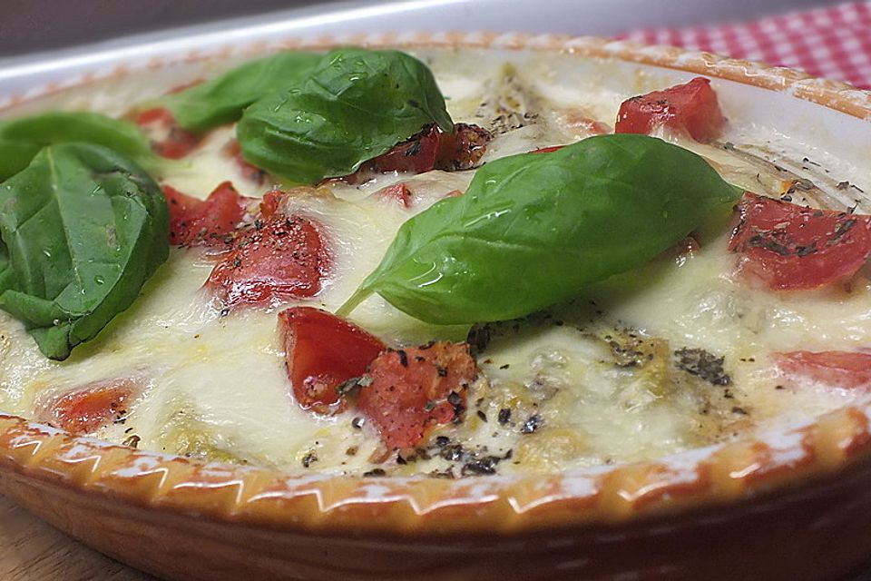 Chicoree mit Tomaten und Mozzarella überbacken