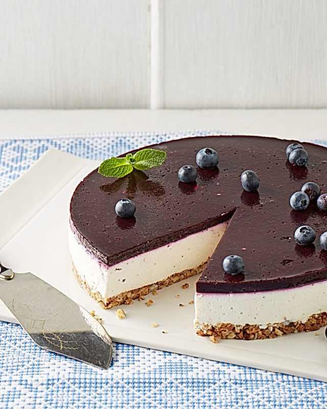 Blueberry Cheesecake mit Crunchy-Boden