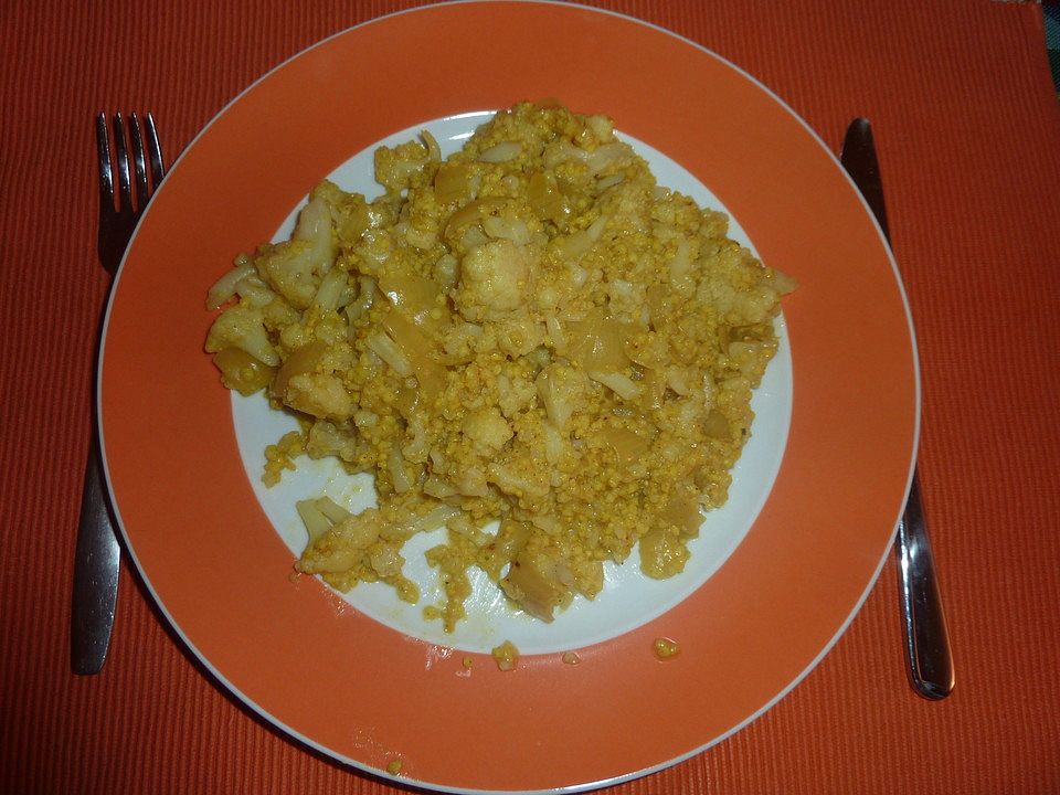 Curryhirse mit Blumenkohl und Zitronensoße von Schoko-Rosi| Chefkoch