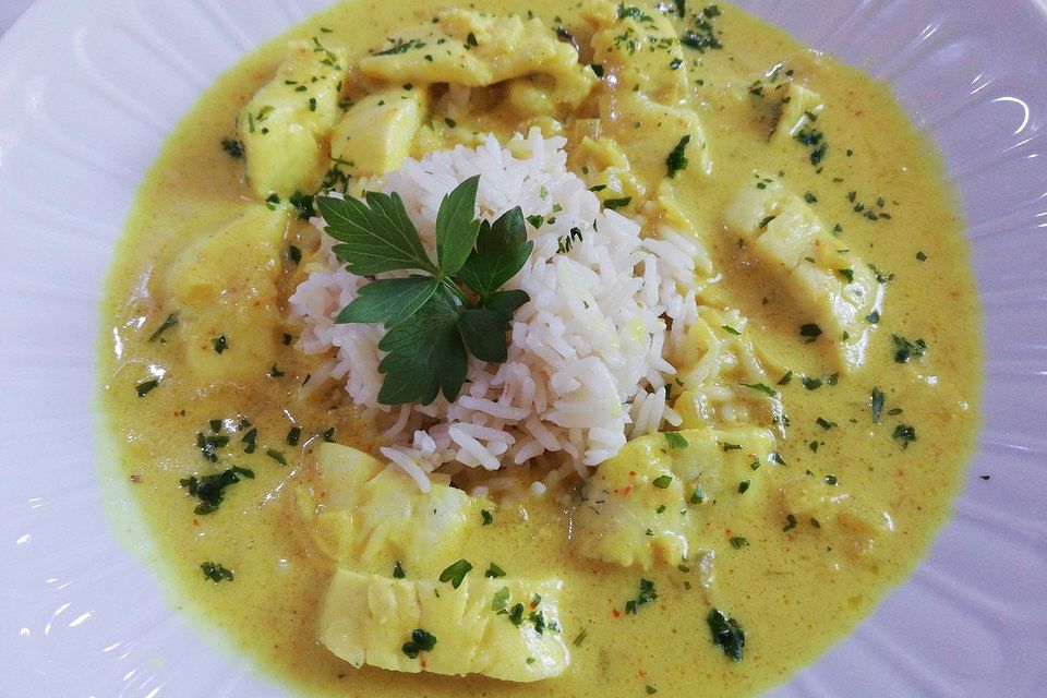 Fischcurry auf Goa-Art