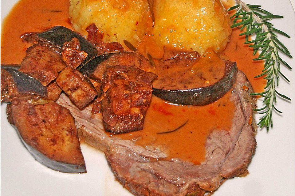 Smokeys Kalbsbraten mit Orangen-Rosmarin-Sauce