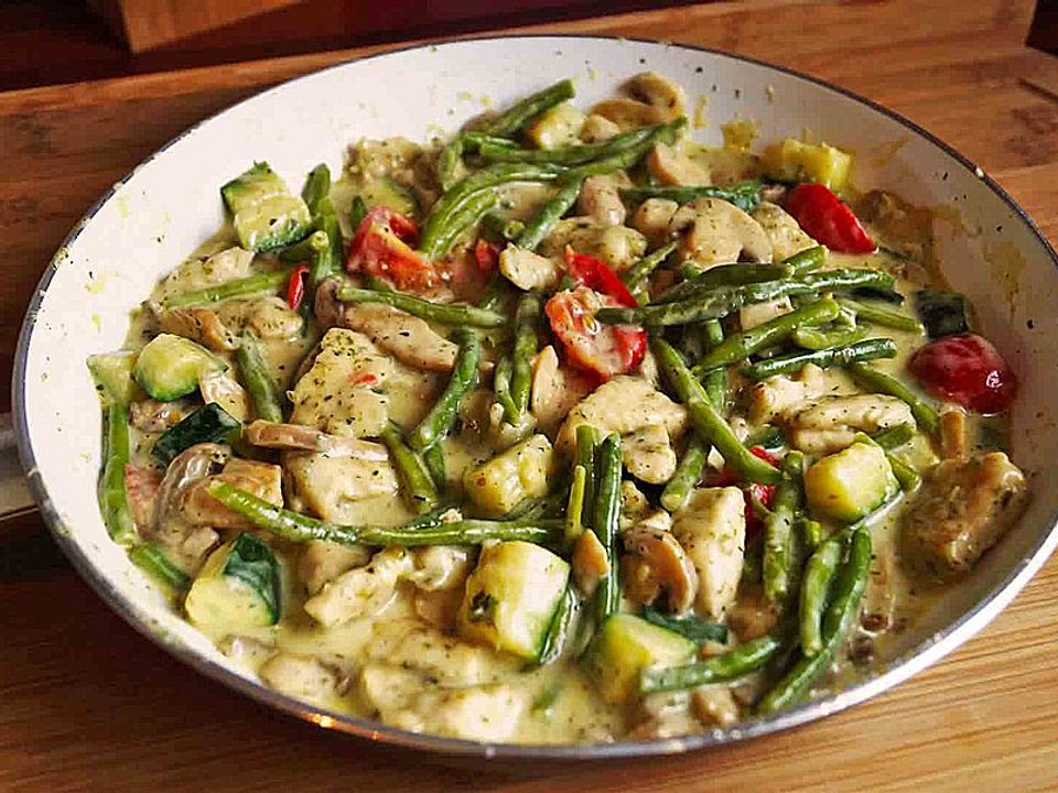 Cremige Gemüsepfanne mit Hähnchen von Köchin_Moni| Chefkoch