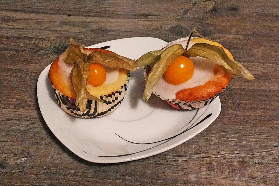 Vanille-Quark-Muffins mit Physalis