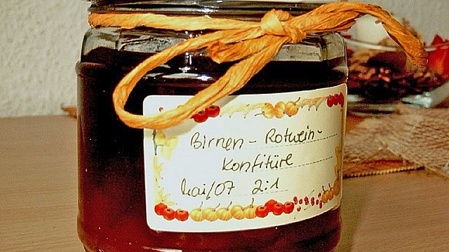 Birnen - Rotwein Konfitüre Birnen - Rotwein Konfitüre