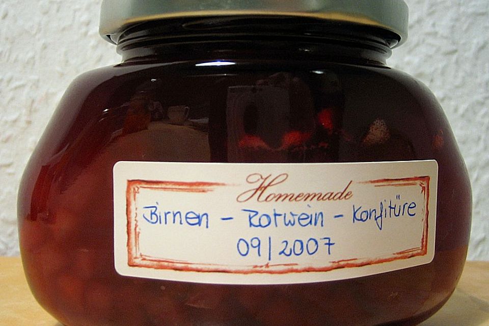 Birnen - Rotwein Konfitüre