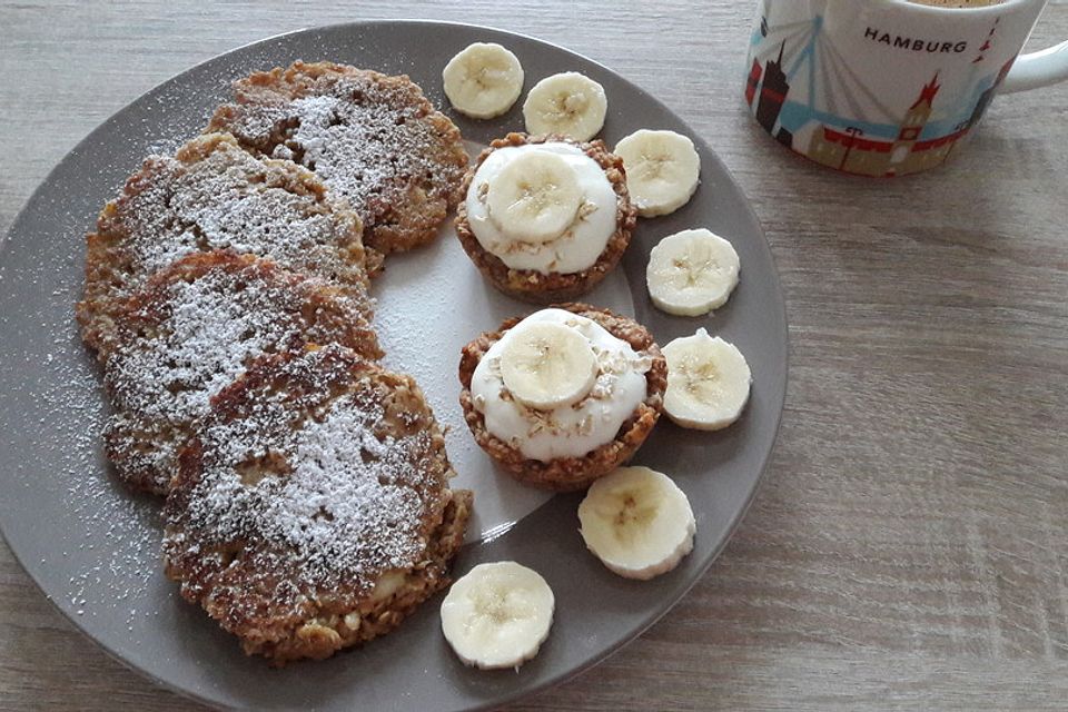 Gesunde Bananen-Haferflocken-Pfannkuchen