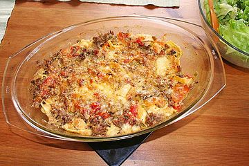 Tortellini Auflauf Mit Hackfleisch Tomaten Und Basilikum Von Lui Longdrink Chefkoch