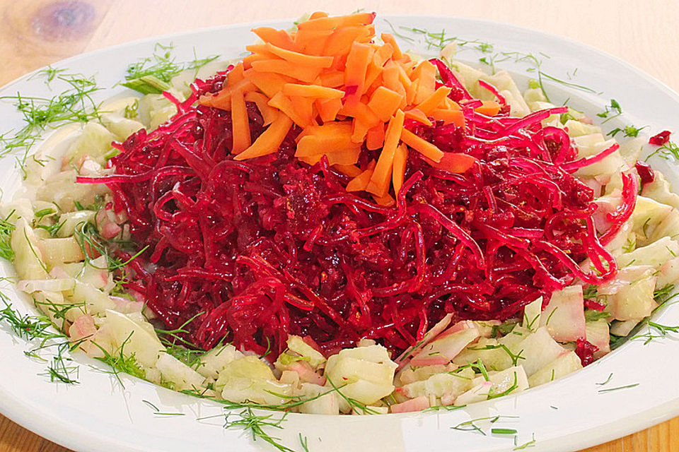 Roter Kelpnudelsalat mit Fenchelringen