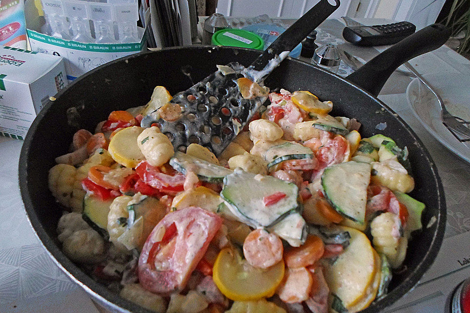 Zucchini-Gnocchi-Pfanne