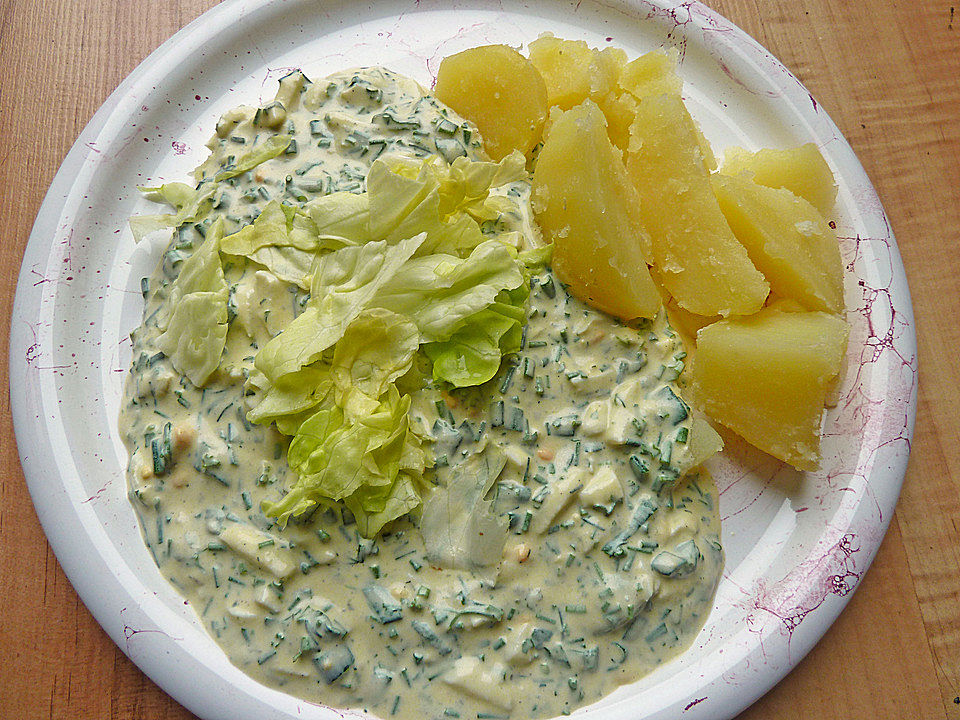 Grüne Soße mit Eiern und Salat von holunderbluete67| Chefkoch