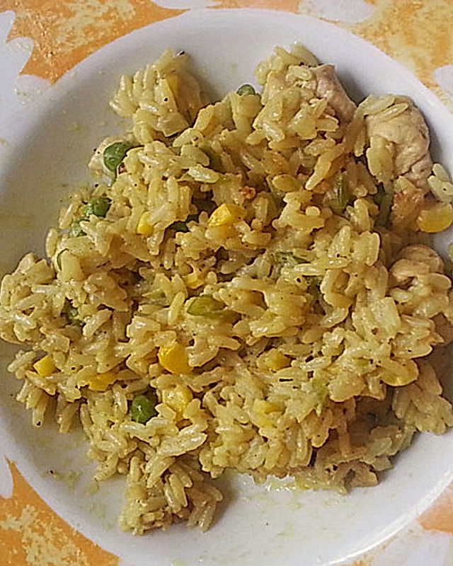 Risotto mit Curry-Hühnchen
