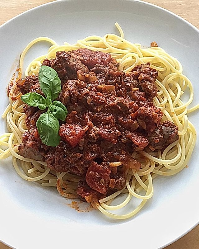 Spaghetti mit Tomaten-Leber à la Gabi