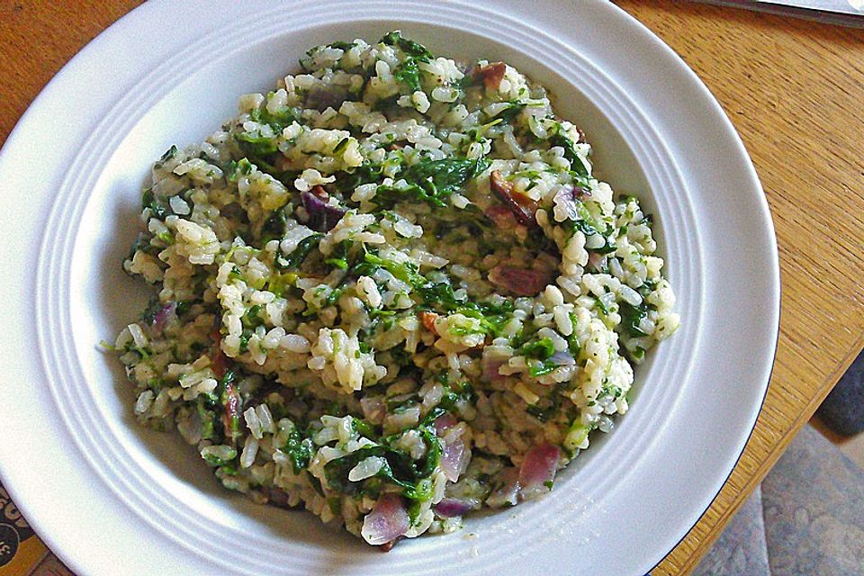 Spinat-Pilz-Risotto