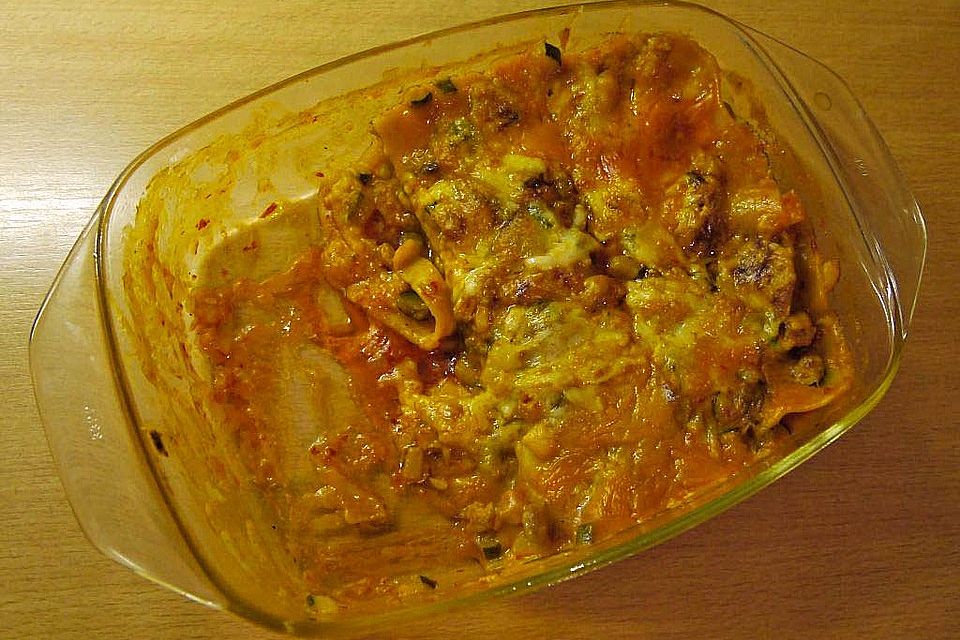 Herbst-Lasagne mit Obst und Gemüsesauce