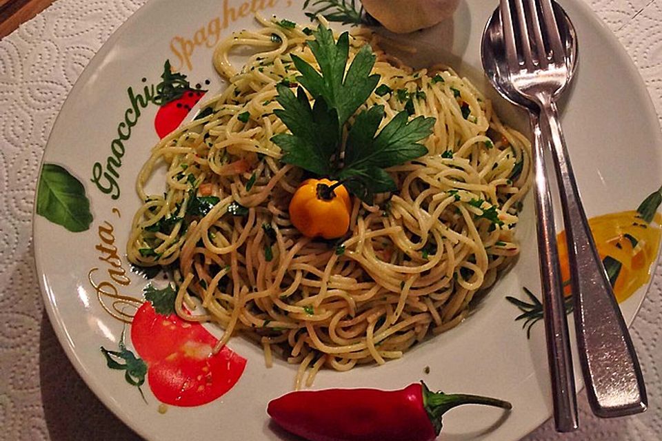 Original italienische Aioli Spaghetti