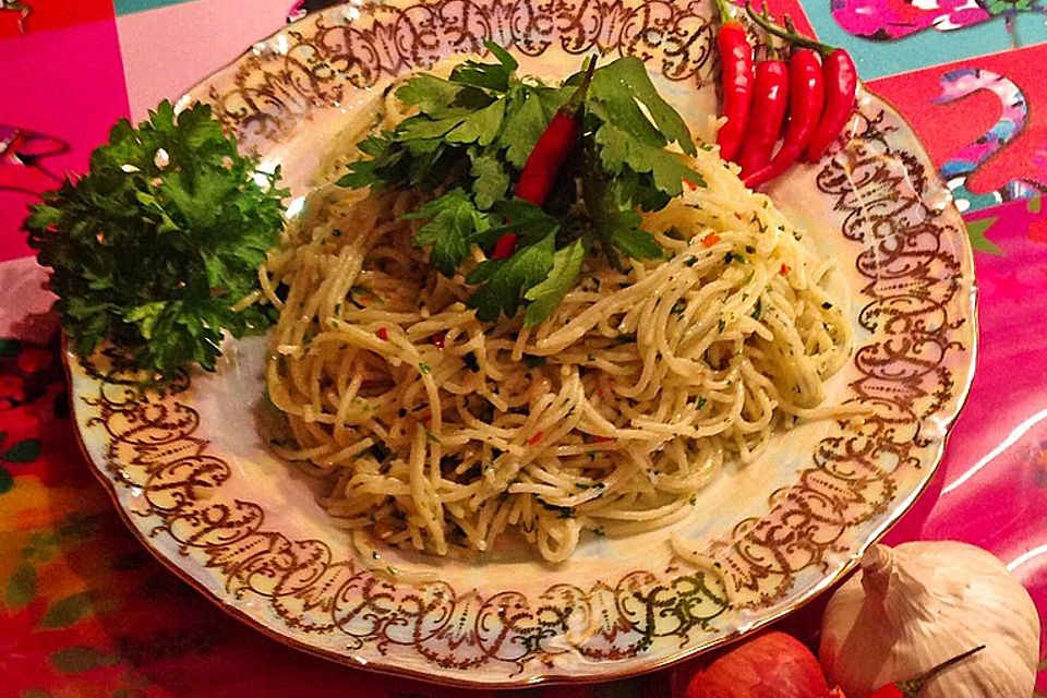 Original italienische Aioli Spaghetti