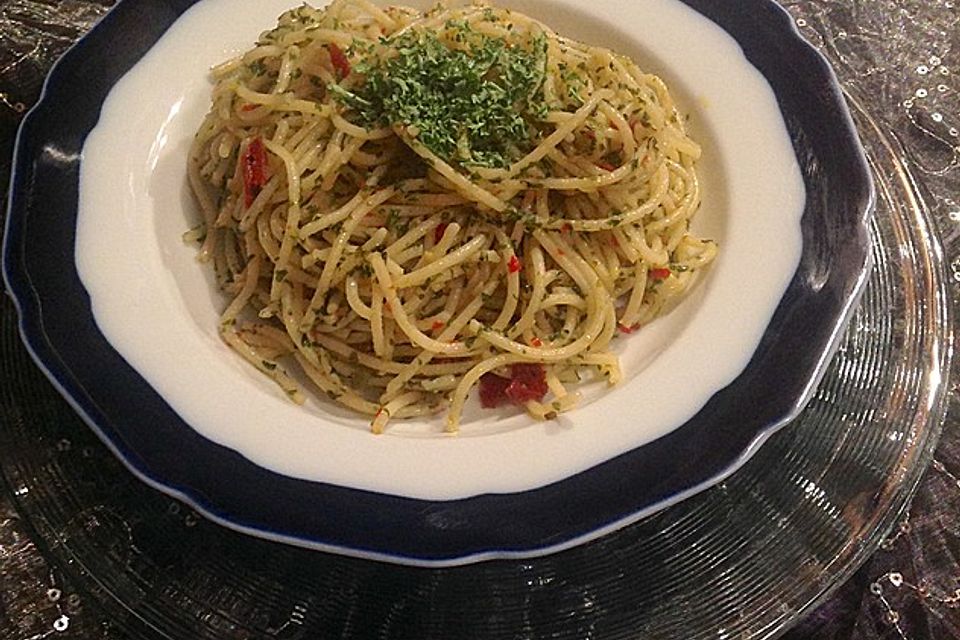 Original italienische Aioli Spaghetti