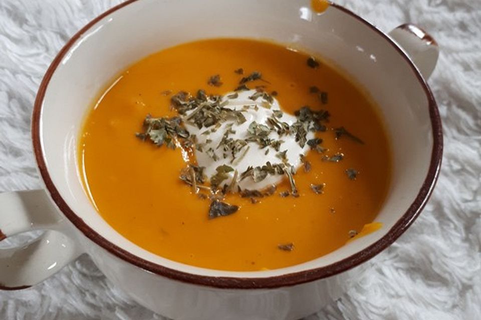 Kürbissuppe mit Ingwer und Kokosmilch