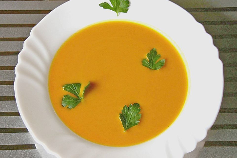 Kürbissuppe mit Ingwer und Kokosmilch