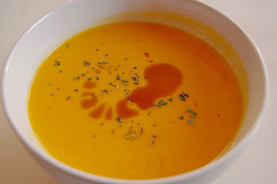 Kürbissuppe mit Ingwer und Kokosmilch