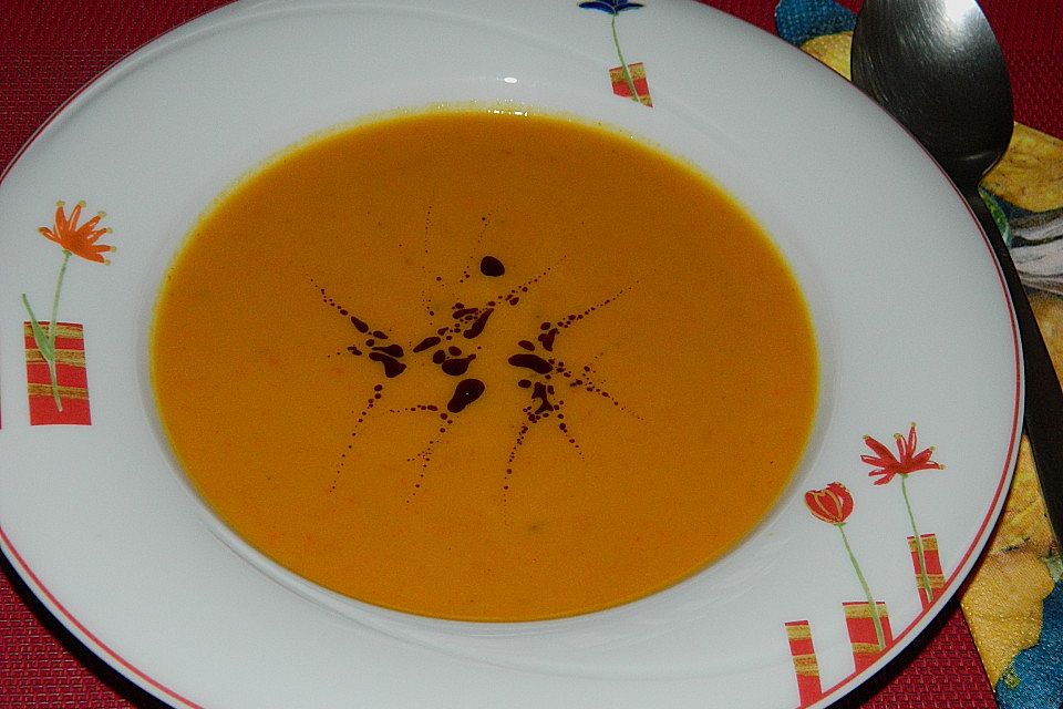 Kürbissuppe mit Ingwer und Kokosmilch