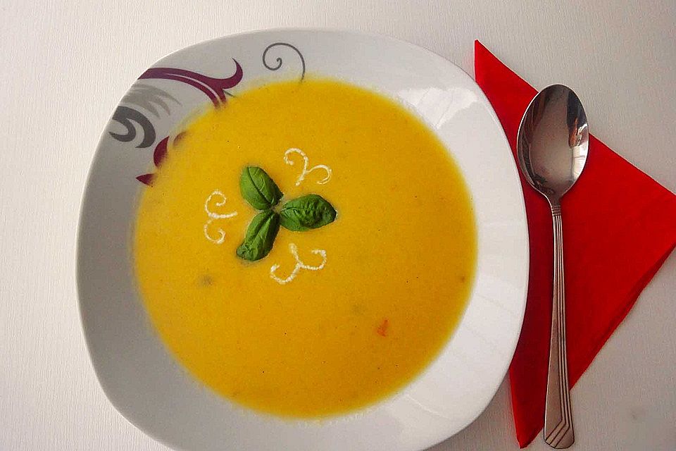 Kürbissuppe mit Ingwer und Kokosmilch