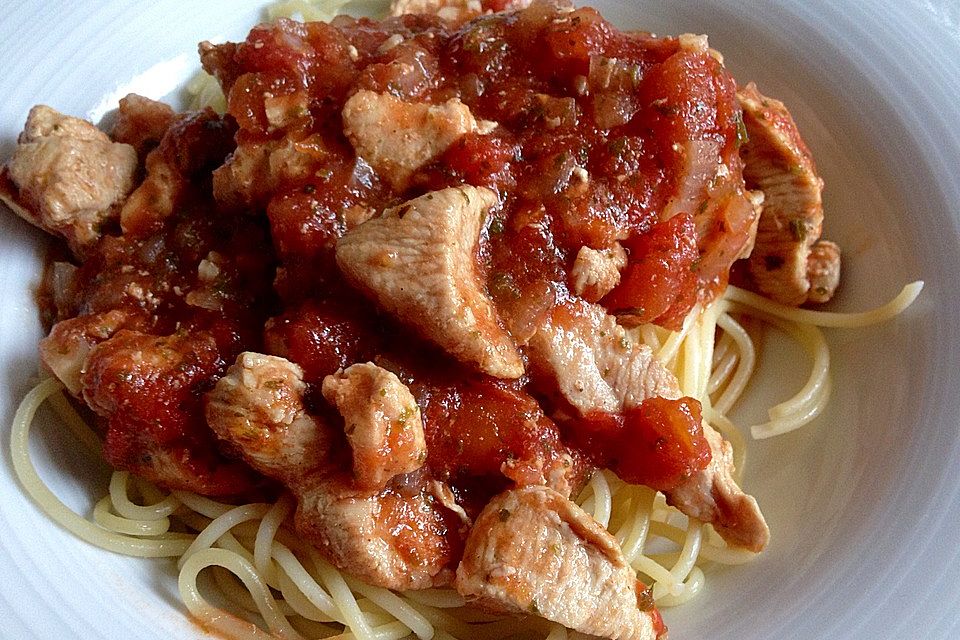 Spaghetti con pollo